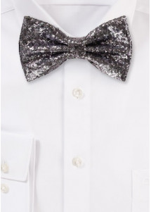 Papillon da uomo glitterato grigio