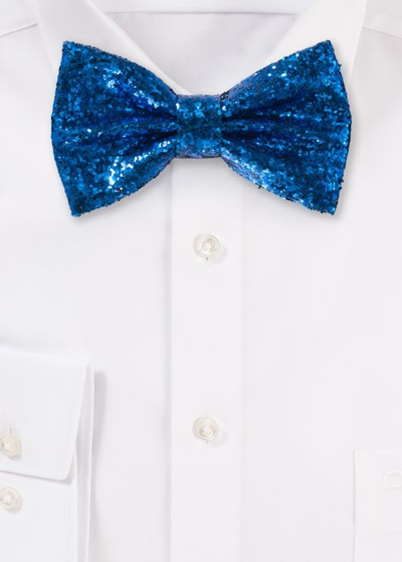 Papillon da uomo glitterato blu