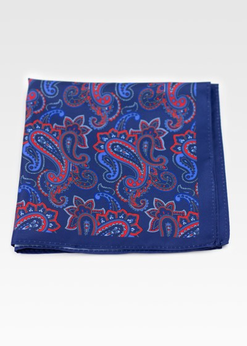 Sciarpa Cavalier Motivo Paisley giocoso Blu scuro