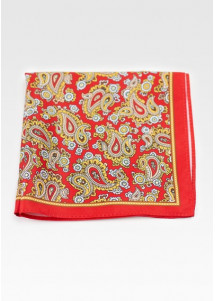 Sciarpa Cavalier con motivo Paisley Rosso