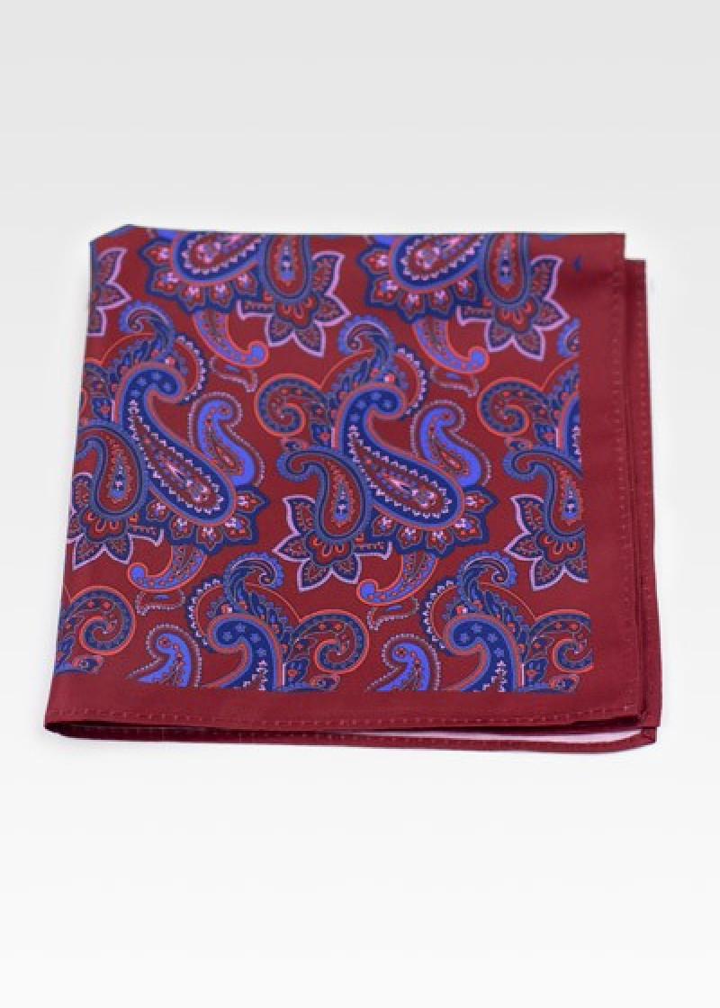 Sciarpa Cavalier con motivo Paisley Rosso Bordeaux