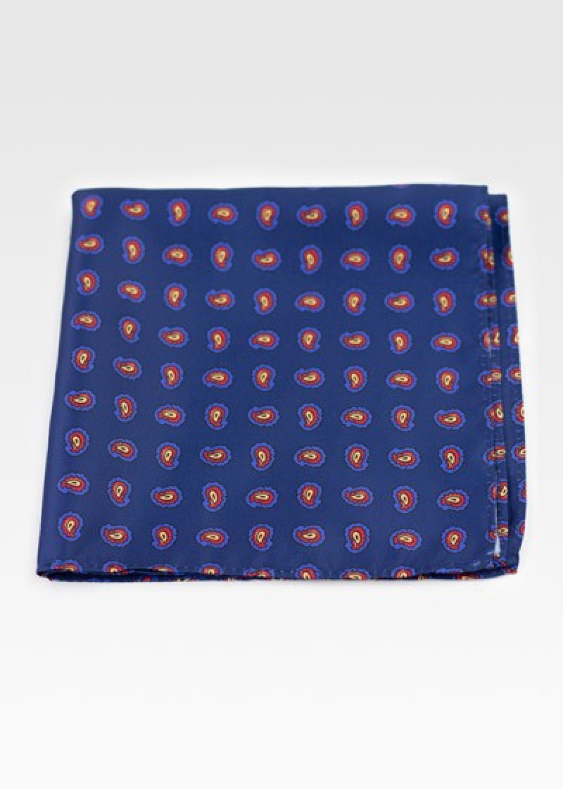 Sciarpa Cavalier Piccolo Motivo Paisley navy