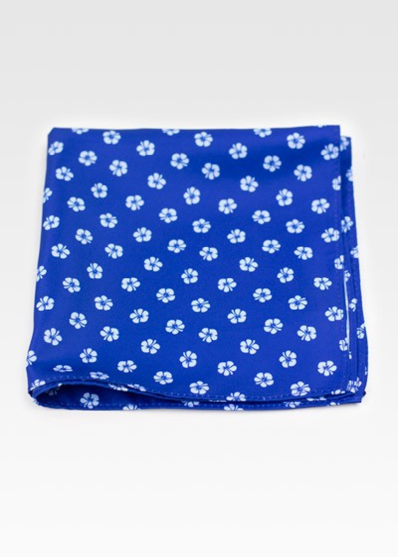 Sciarpa decorativa con motivo floreale blu