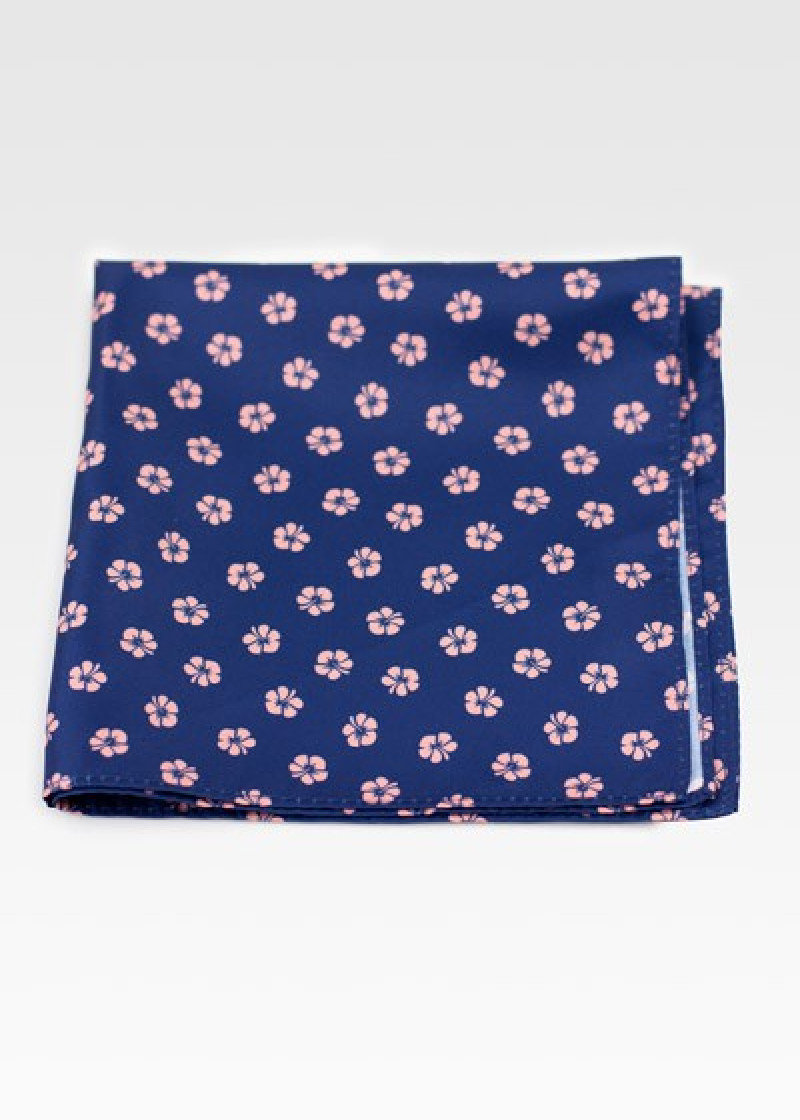 Sciarpa decorativa con motivo floreale blu notte