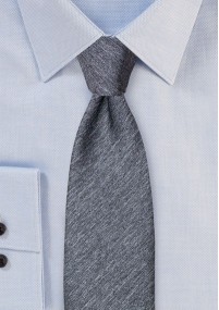 Krawatte einfarbig melierte Oberfläche anthrazit