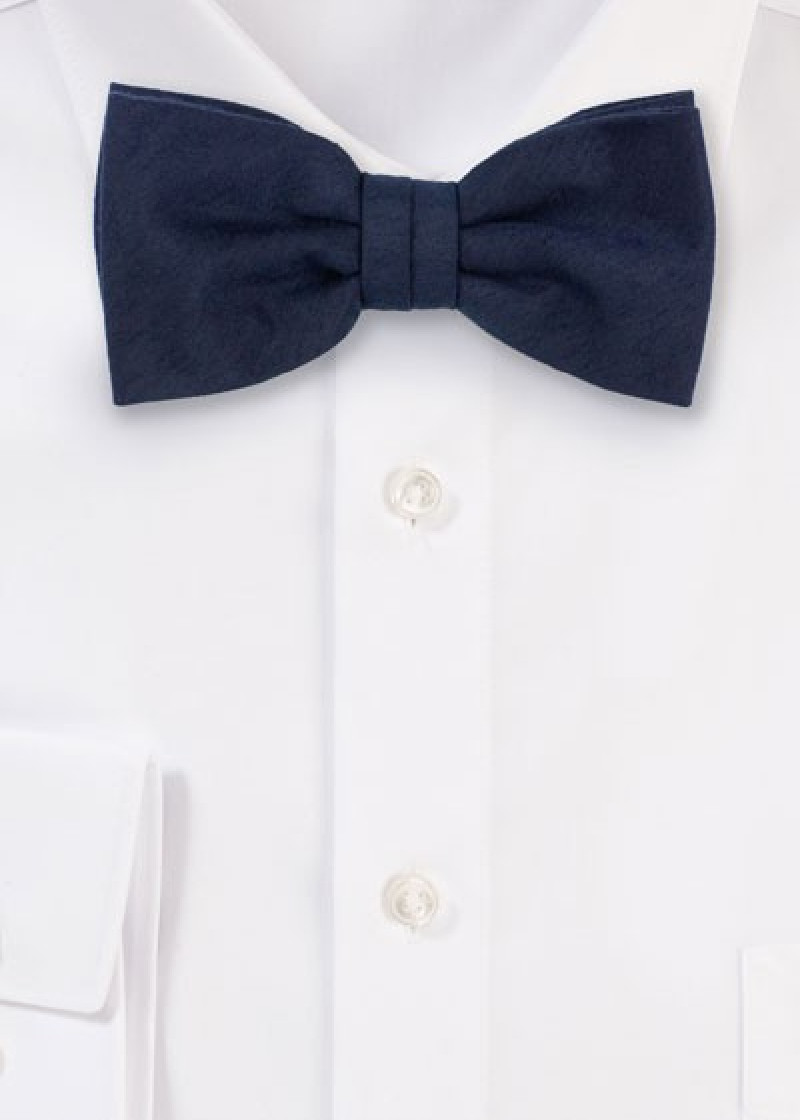 Papillon da uomo in tinta unita marmorizzata Navy