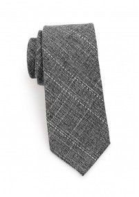 Cravatta in cotone maculato antracite
