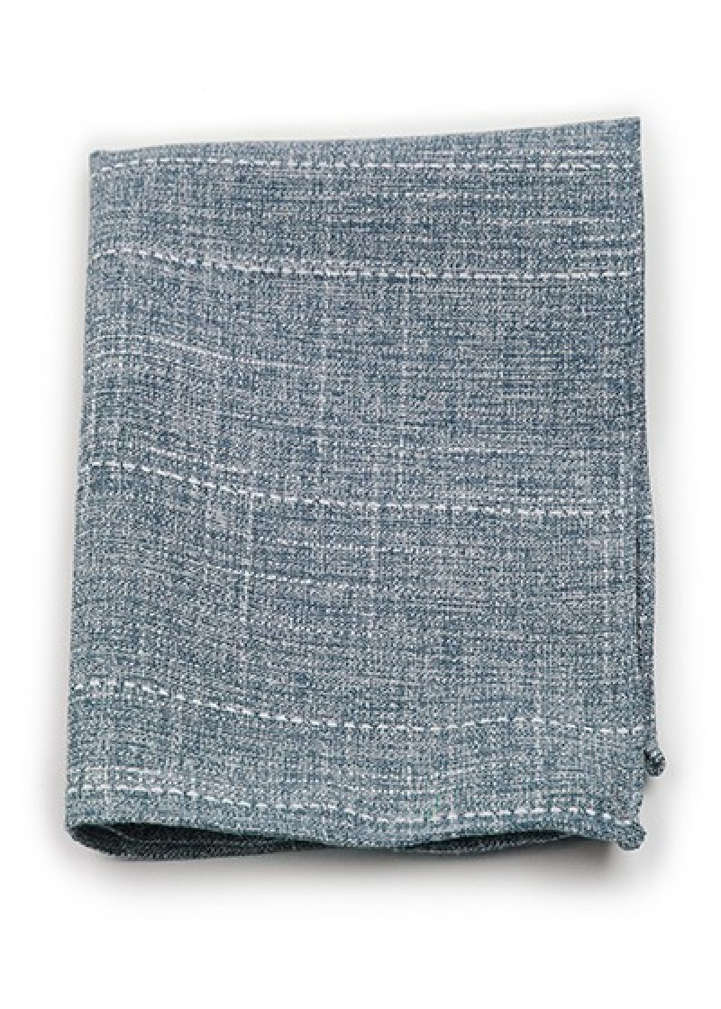 Panno decorativo in cotone marmorizzato blu fumo