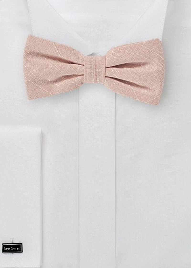 Papillon uomo linea screziata check Salmone