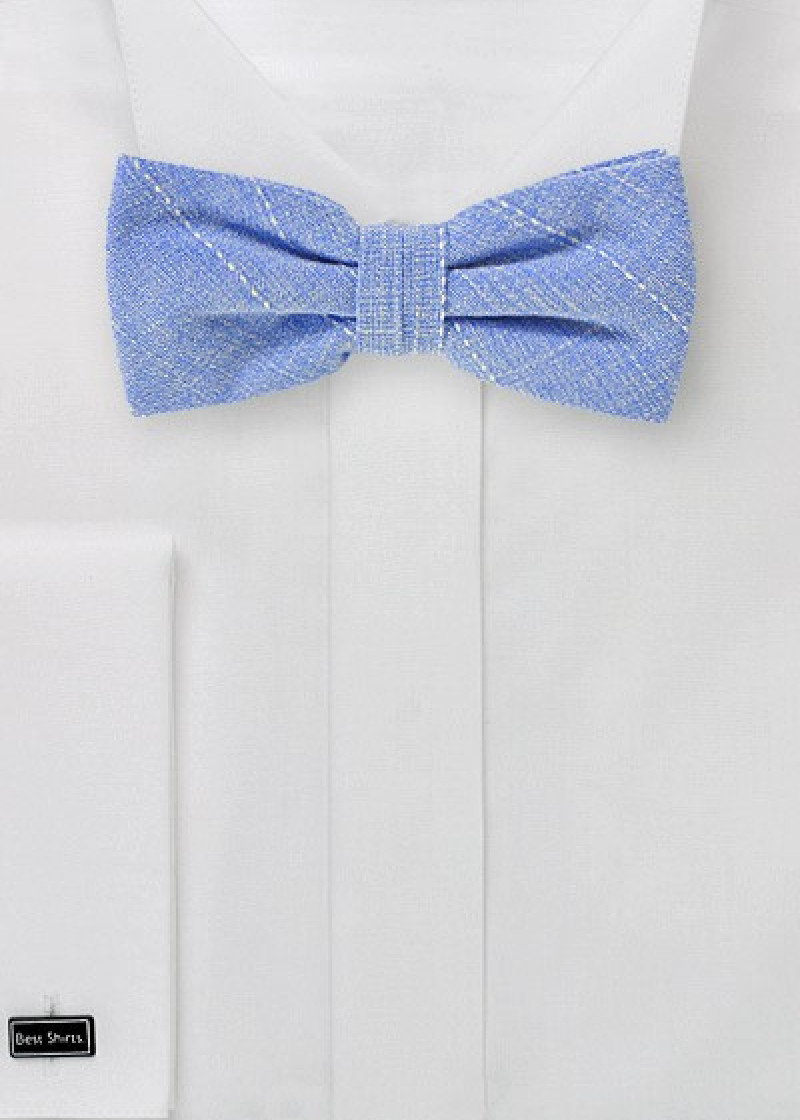 Papillon da uomo linea marmorizzata check blu
