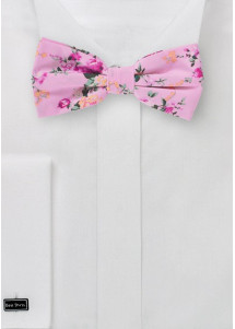 Papillon in cotone con motivo floreale blu...