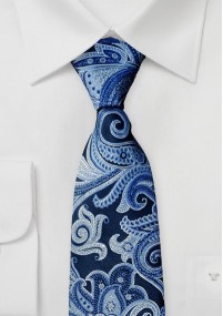 Cravatta con motivo paisley blu navy