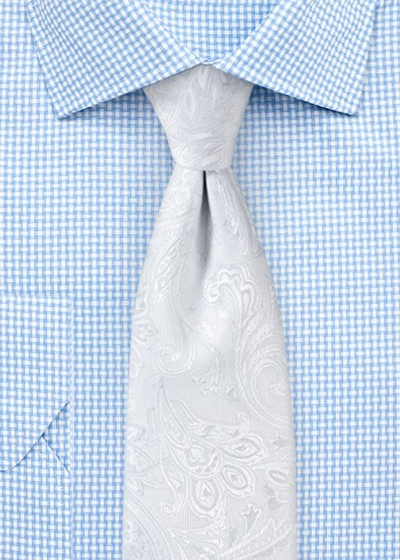 Cravatta con motivo Paisley coltivato Bianco neve