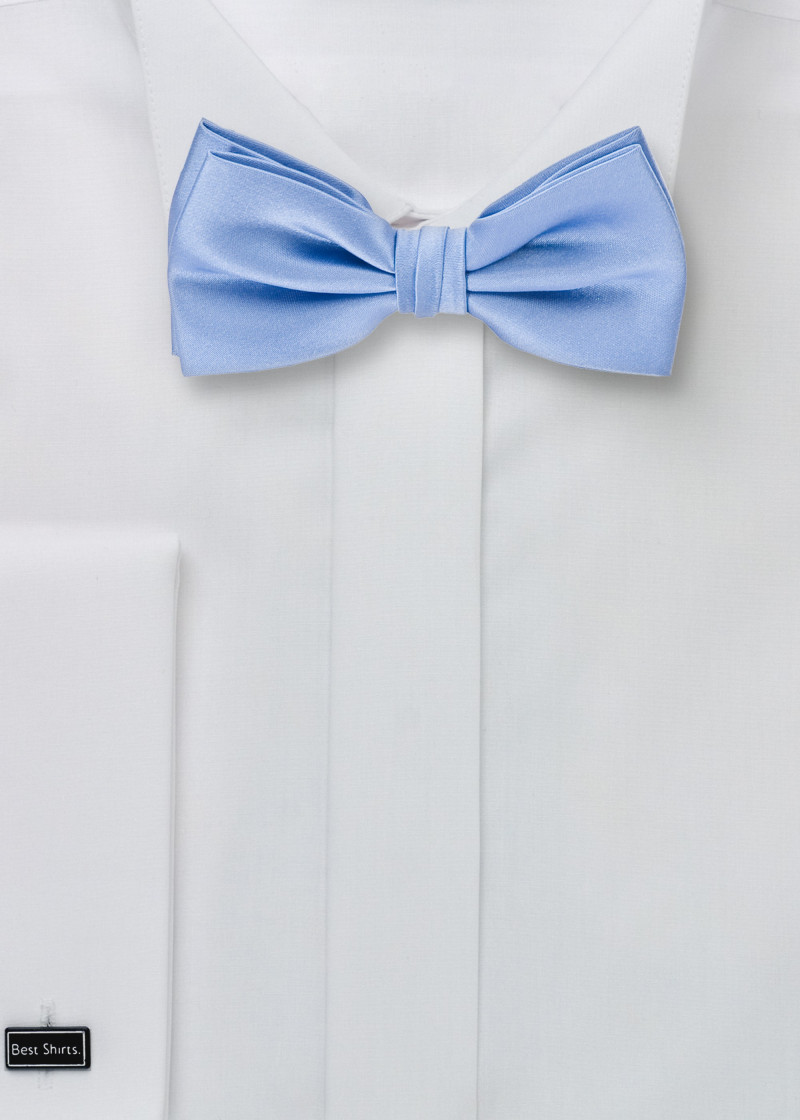 Papillon da uomo in seta discreta blu ghiaccio