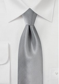 Cravatta struttura uni grigio argento
