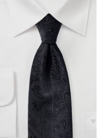 Cravatta colta motivo paisley nero