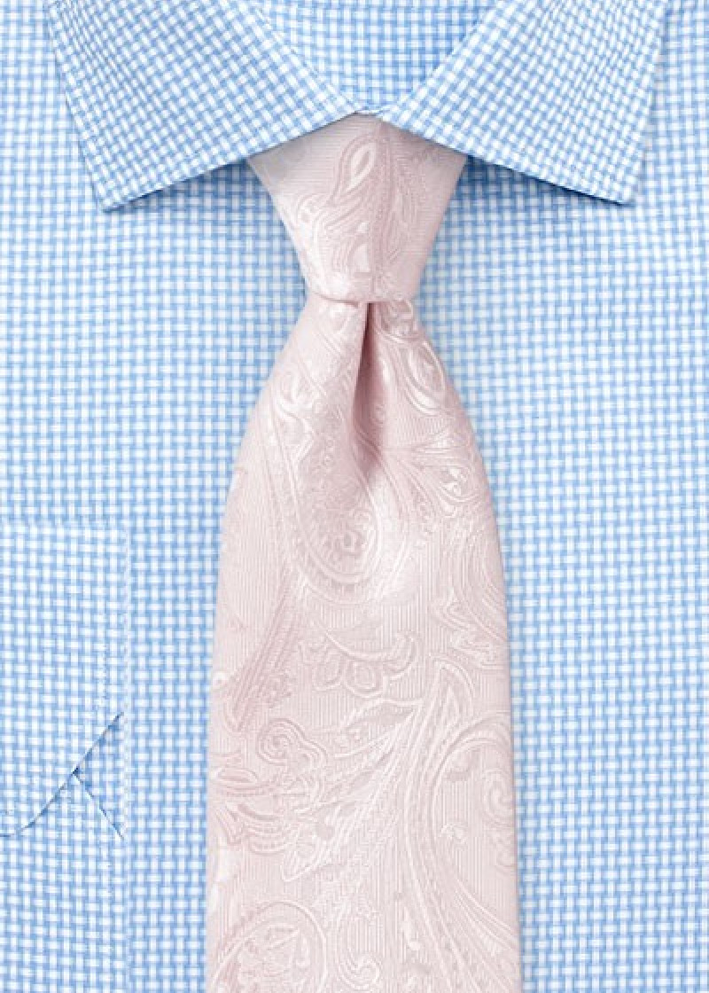 Cravatta dignitosa paisley blush-rosé