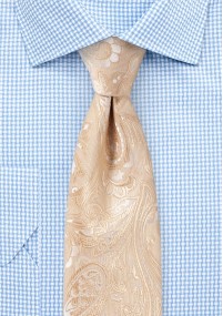 Cravatta dignitosa motivo paisley ocra