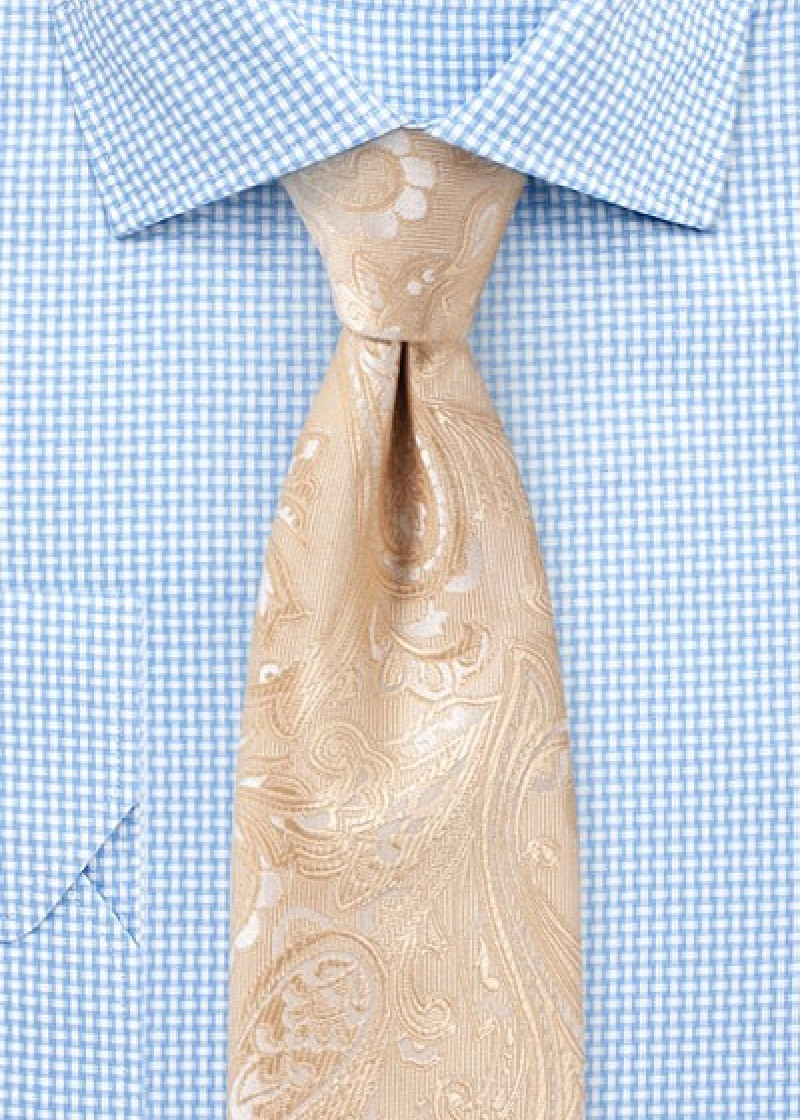 Cravatta dignitosa motivo paisley ocra
