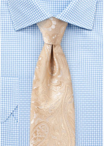 Cravatta dignitosa motivo paisley ocra