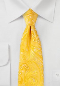 Cravatta elegante con motivo paisley giallo