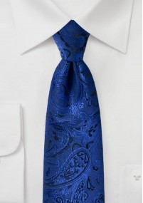 Cravatta colta con motivo paisley blu...