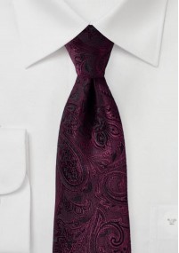 Cravatta elegante con motivo paisley rosso...