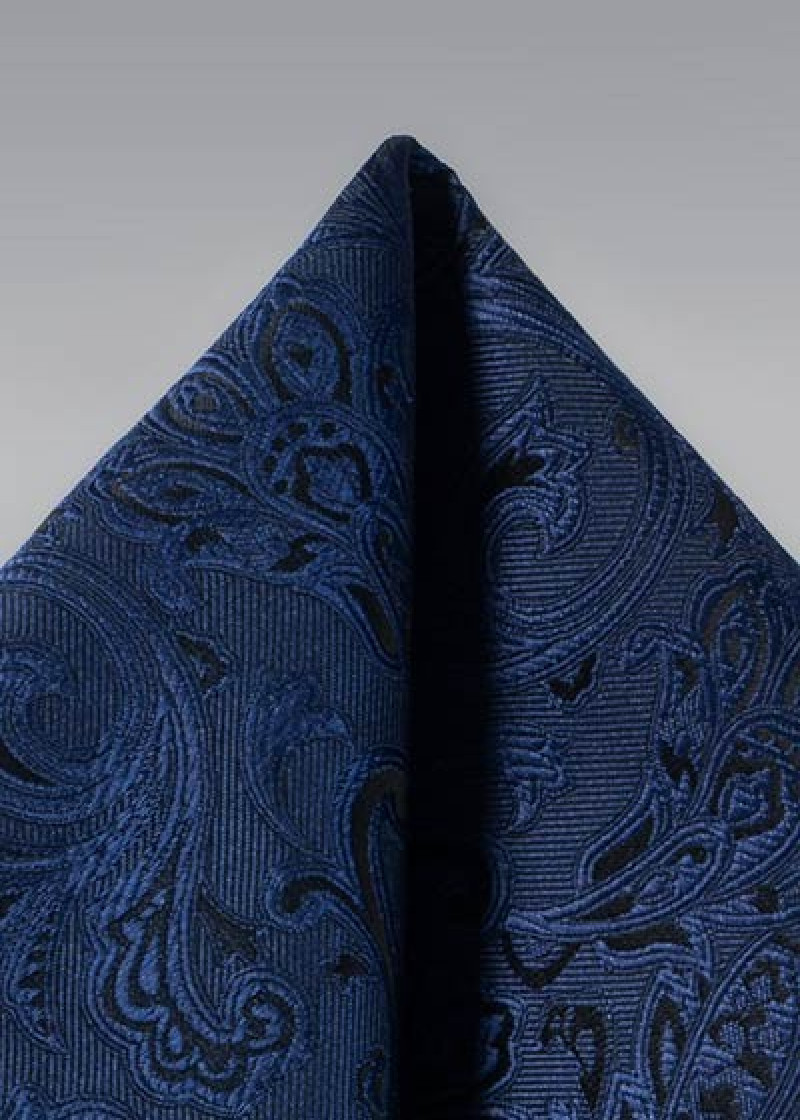 Sciarpa decorativa con allegro motivo paisley blu