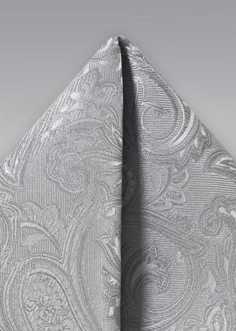 Sciarpa Cavalier con motivo Paisley Grigio Argento