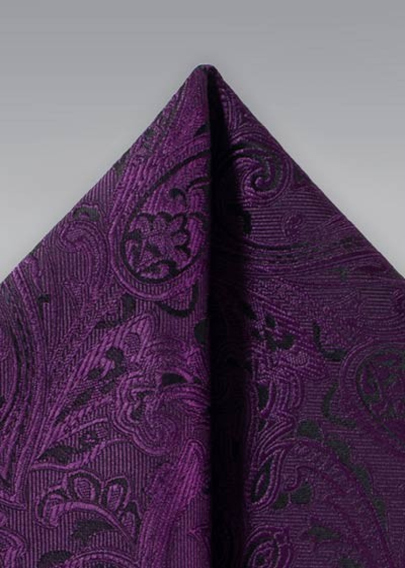 Quadretto da taschino con vivace motivo paisley