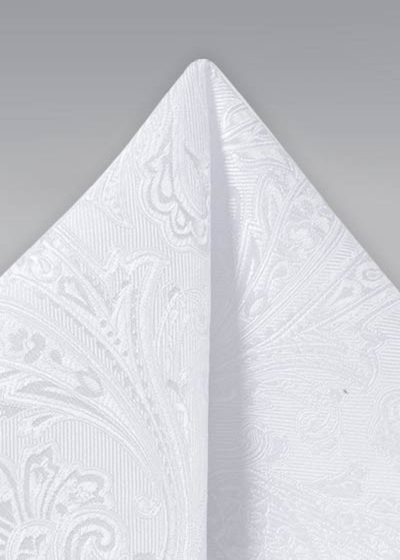 Pochette da taschino con motivo Paisley Bianco