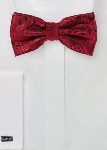 Fliege modernes Paisley-Muster rot