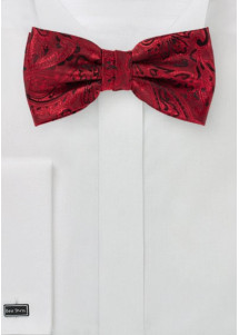 Uomo Papillon Top Moda Paisley Rosso