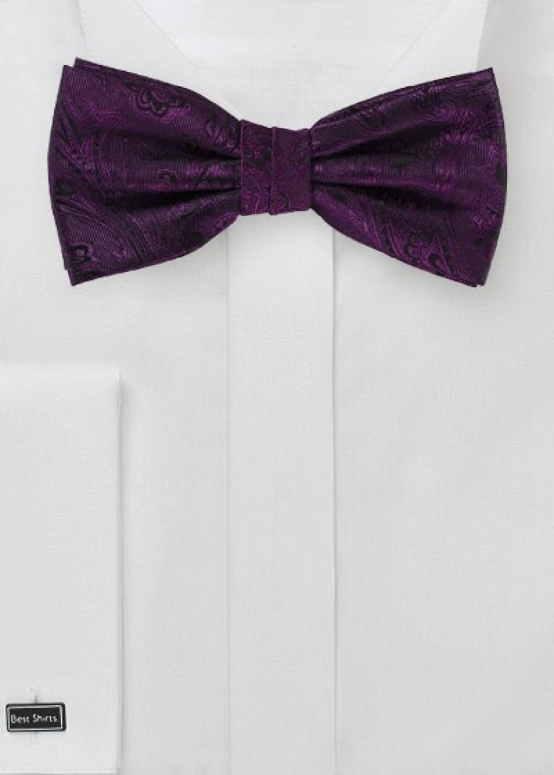 Papillon alla moda con motivo Paisley viola