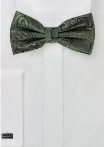 Papillon elegante paisley verde oliva