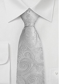 Cravatta dignitosa paisley bianco antico