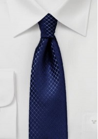 Cravatta con motivo a struttura in blu navy