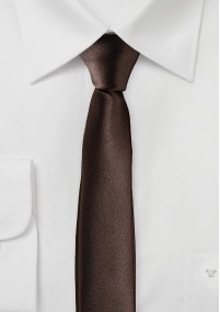 Cravatta extra stretta marrone scuro