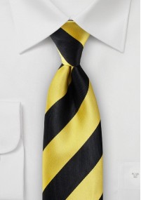 Cravatta da uomo nero oro giallo a righe