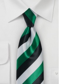 Cravatta da uomo a strisce verde bianco...
