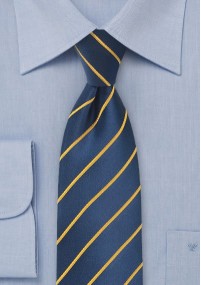 Cravatta navy con elastico in rame