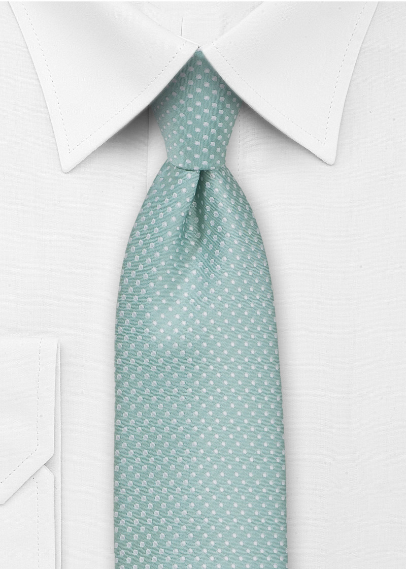 Cravatta verde-grigio puntini bianchi