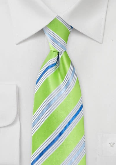 Gummizug-Krawatte Multi-Linien giftgrün
