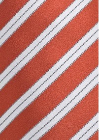 Herrenkrawatte orangerot italienisches Streifen-Pattern