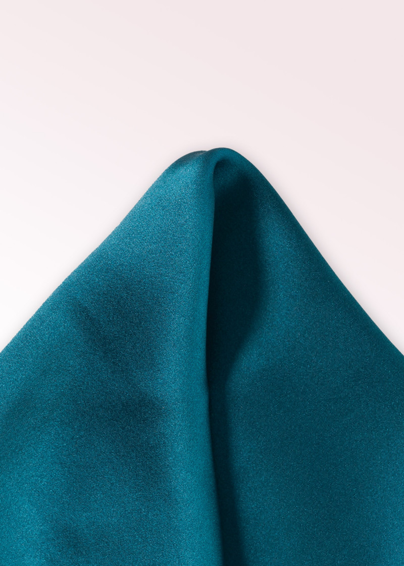 Panno ornamentale di seta unicolore blu verde