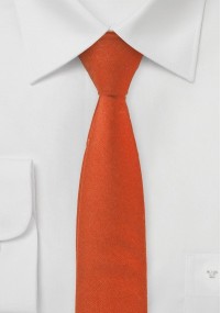 Cravatta sottile in cotone rosso ruggine