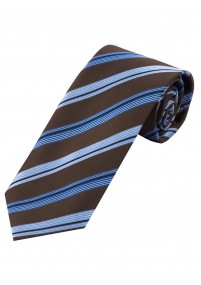 Cravatta a righe blu ghiaccio marrone scuro