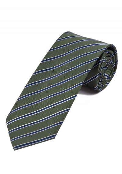 XXL-Krawatte Streifenmuster olivgrün marineblau weiß