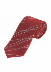 Cravatta extra slim con motivo a onda rosso