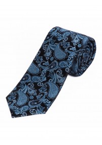 Cravatta extra slim con motivo Paisley blu...
